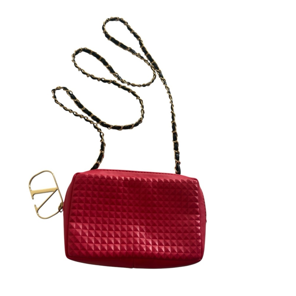 Valentino Rockstud Crossbody black & gold chain Purse Clutch Bag makeup pouch - Picture 2 of 5